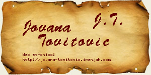 Jovana Tovitović vizit kartica